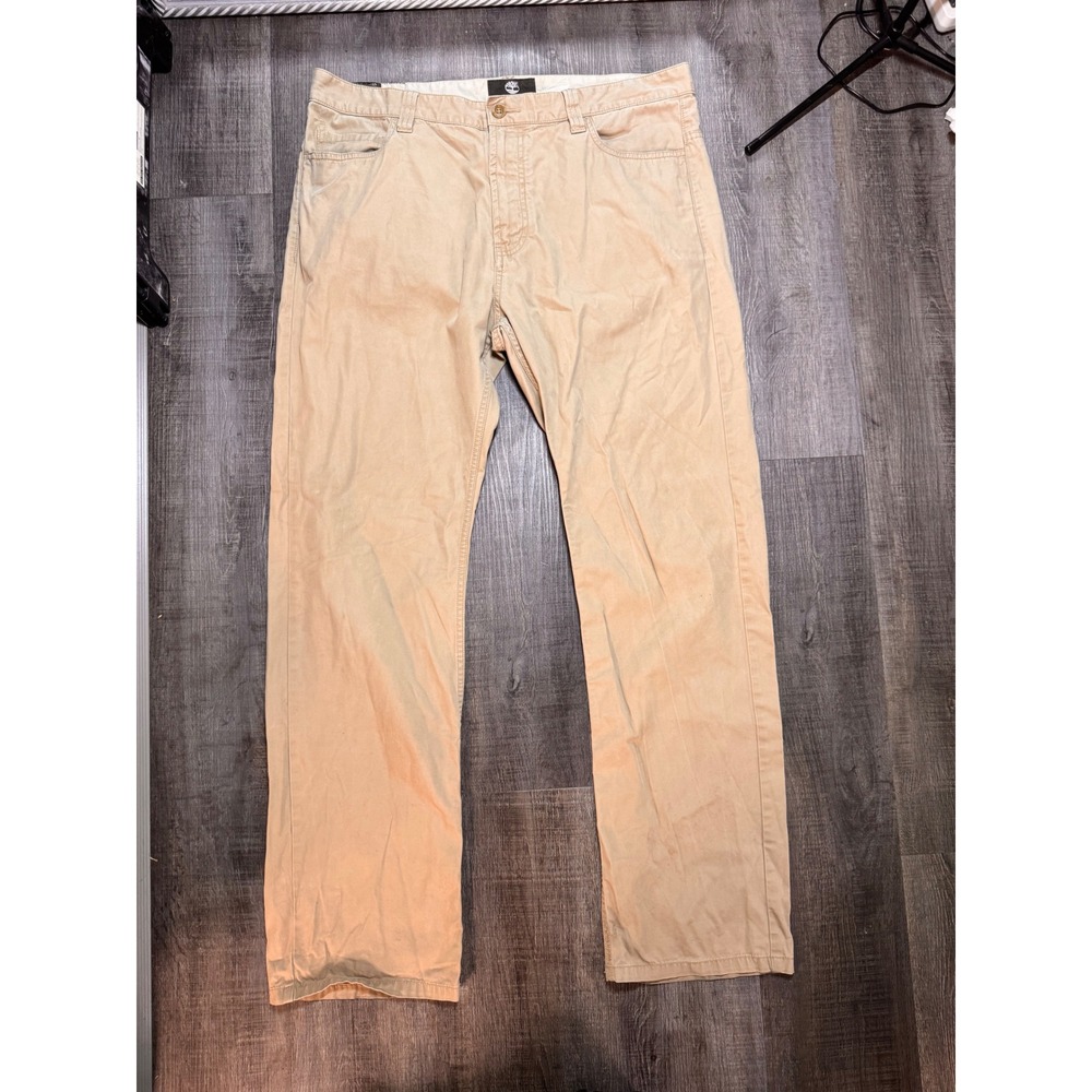 Timberland Earthkeepers Blacksville Mens 36 Straight Fit Khaki Chino Pants Tan